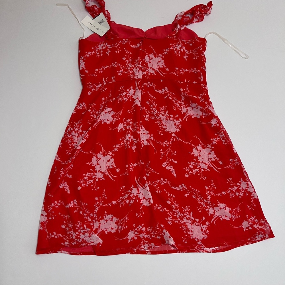 All In Favor Red Floral Ruffle Mini dress - Picture 4 of 9